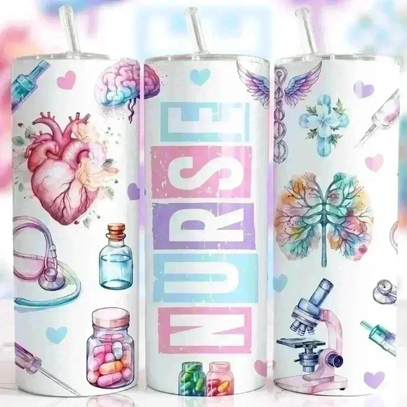 Everythung Nurse  20oz tumbler with straw and cleaner - Picture 1 of 1